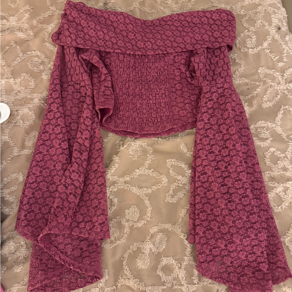 Free People Pink Off-Shoulder Blouse